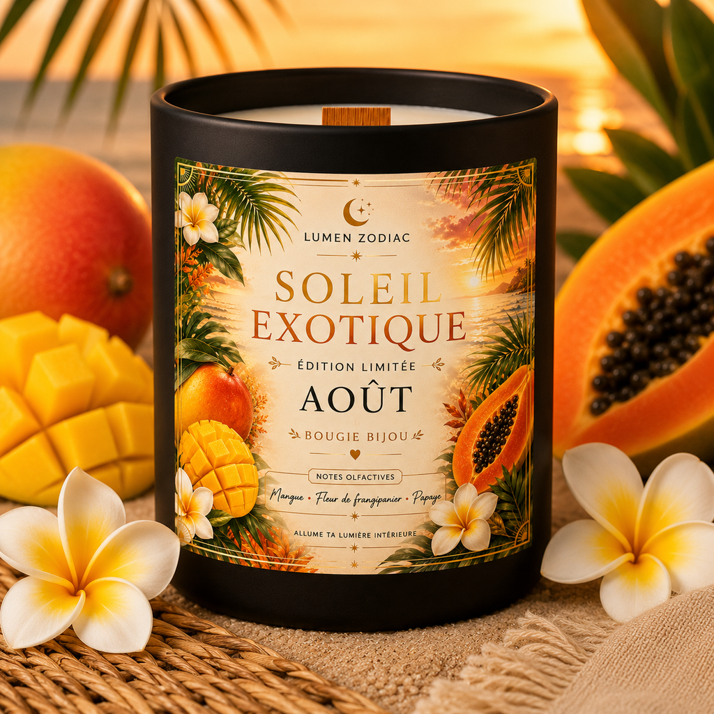 Bougie parfumée du mois d'Août- Soleil Exotique