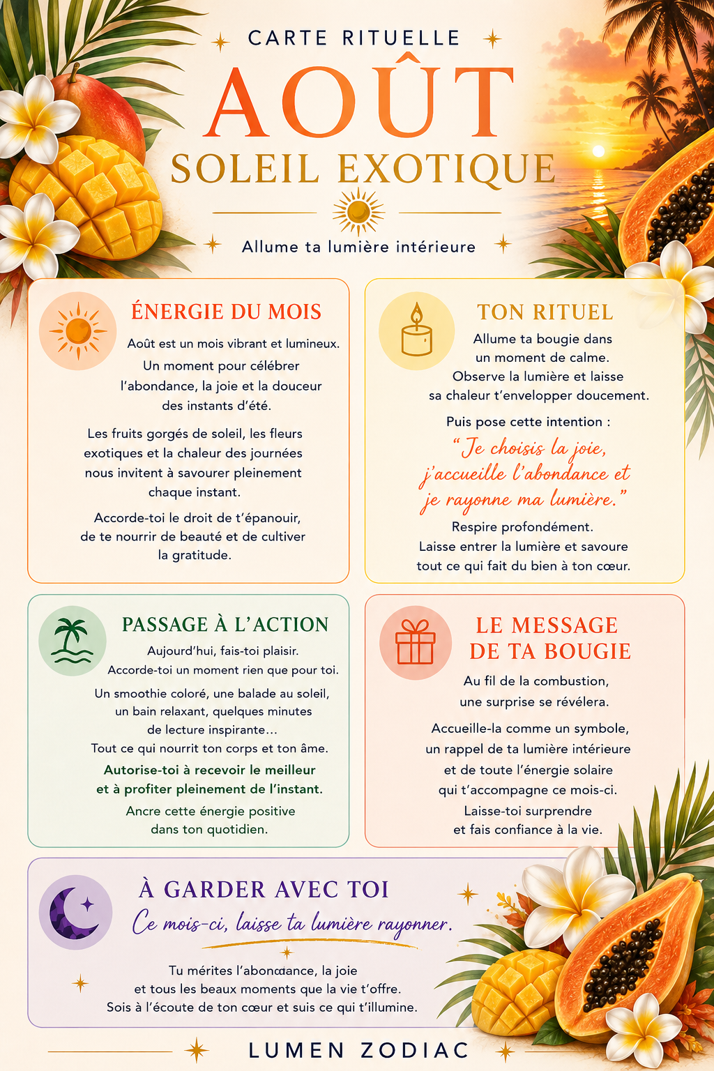 Bougie parfumée du mois d'Août- Soleil Exotique