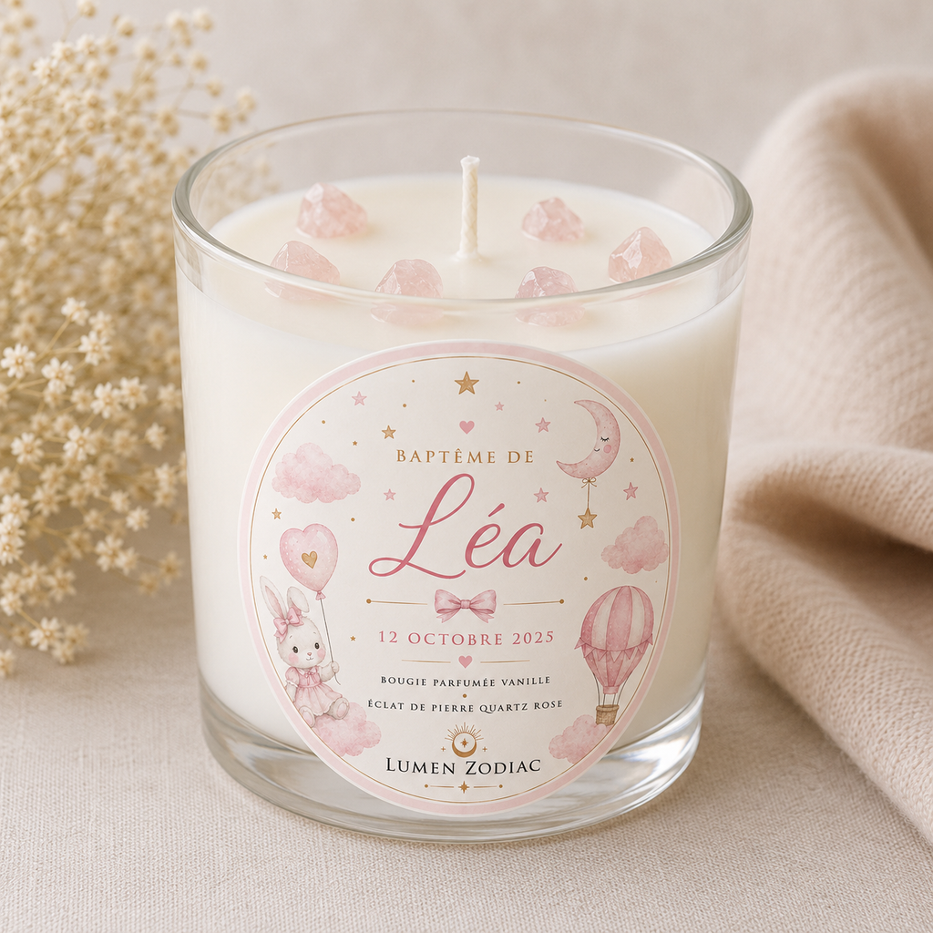 Petites bougies parfumées personnalisées pour mariages, baptêmes