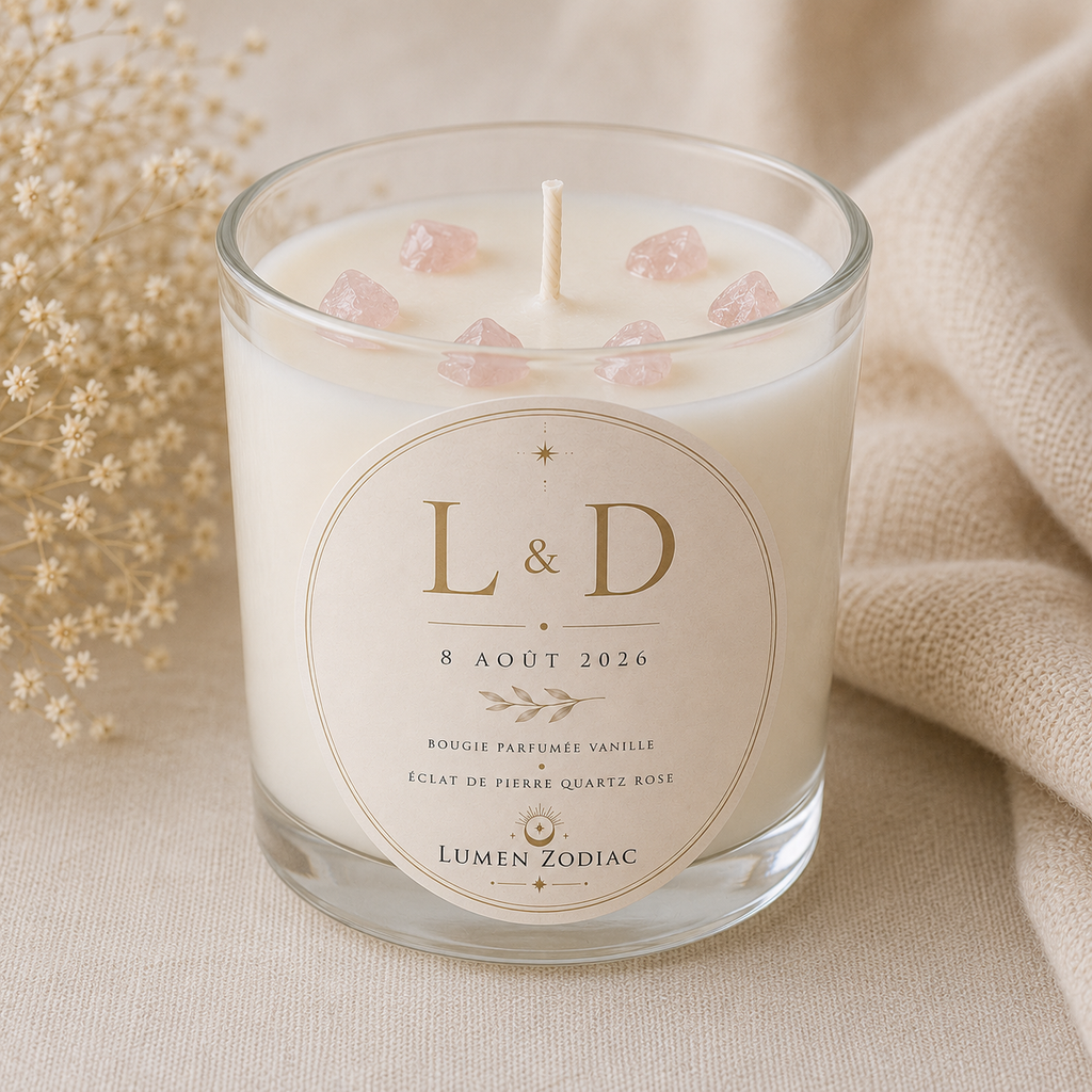 Petites bougies parfumées personnalisées pour mariages, baptêmes
