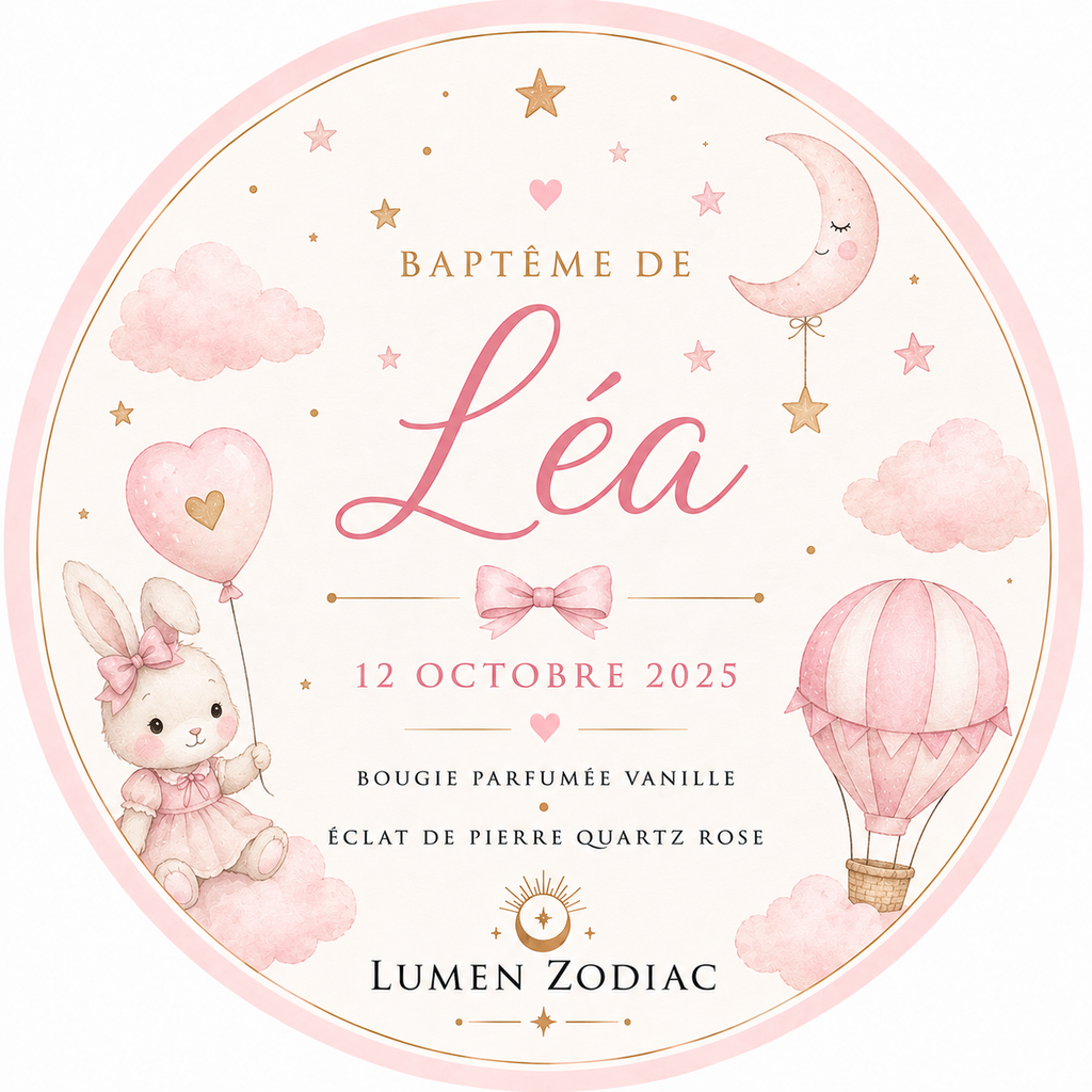 Petites bougies parfumées personnalisées pour mariages, baptêmes
