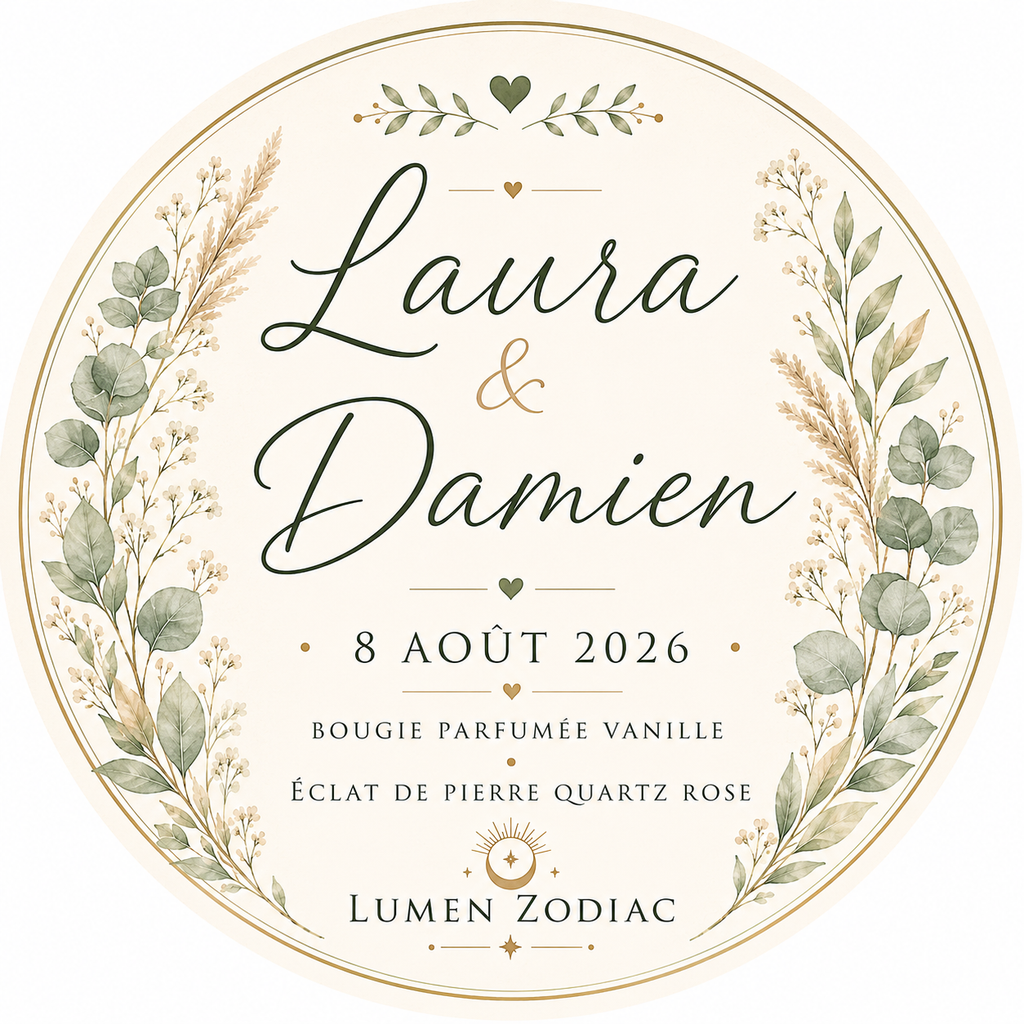 Petites bougies parfumées personnalisées pour mariages, baptêmes